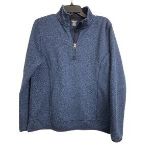Eddie Bauer LT Outdoor Hiking Knit Quarter Zip Pullover Blue